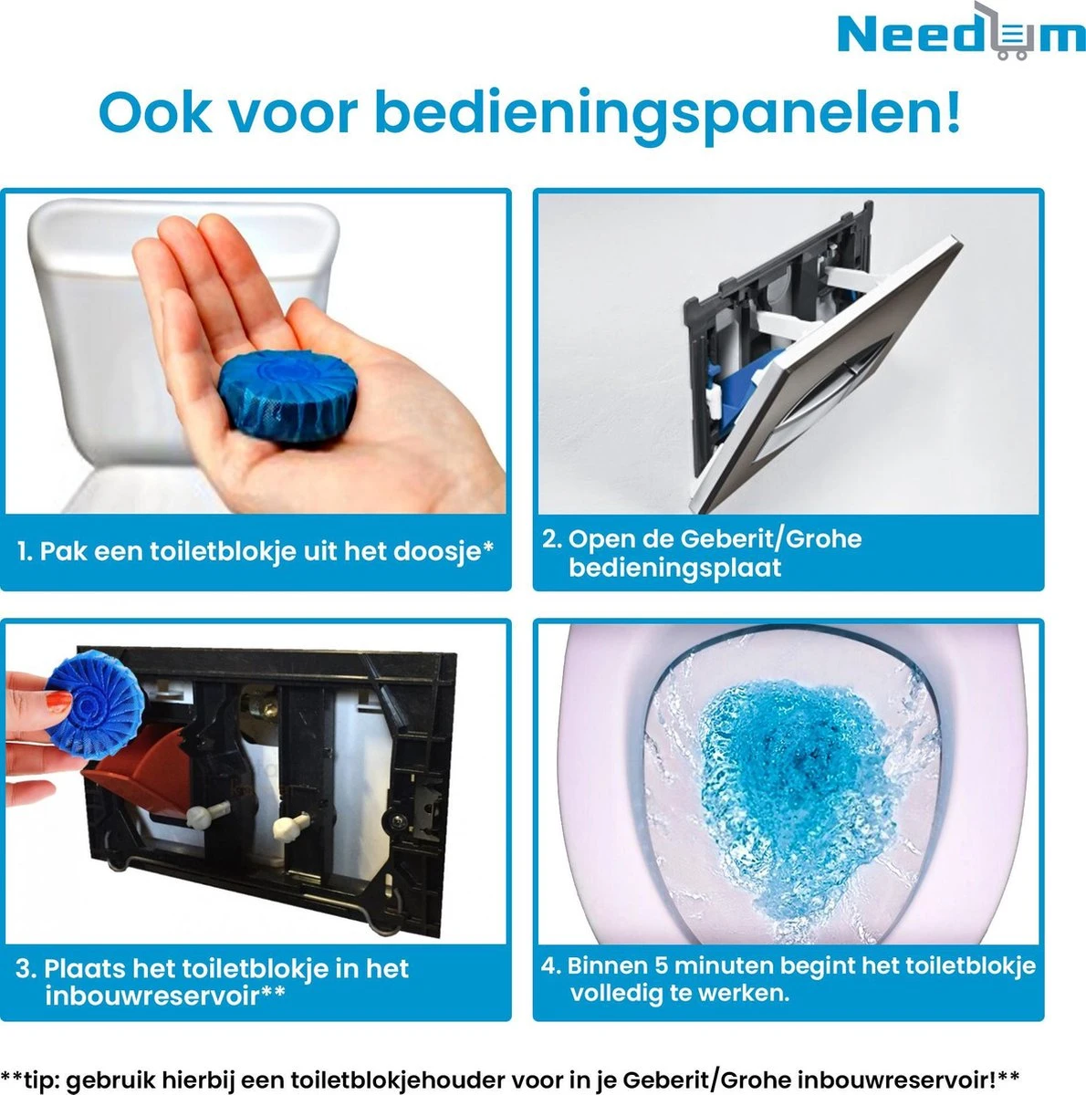Needum ® Toiletblokjes Voor Inbouwreservoirs – WC-blokjes – Toiletblokken In Een Voordeelverpakking – 30 Stuks - Afbeelding 8