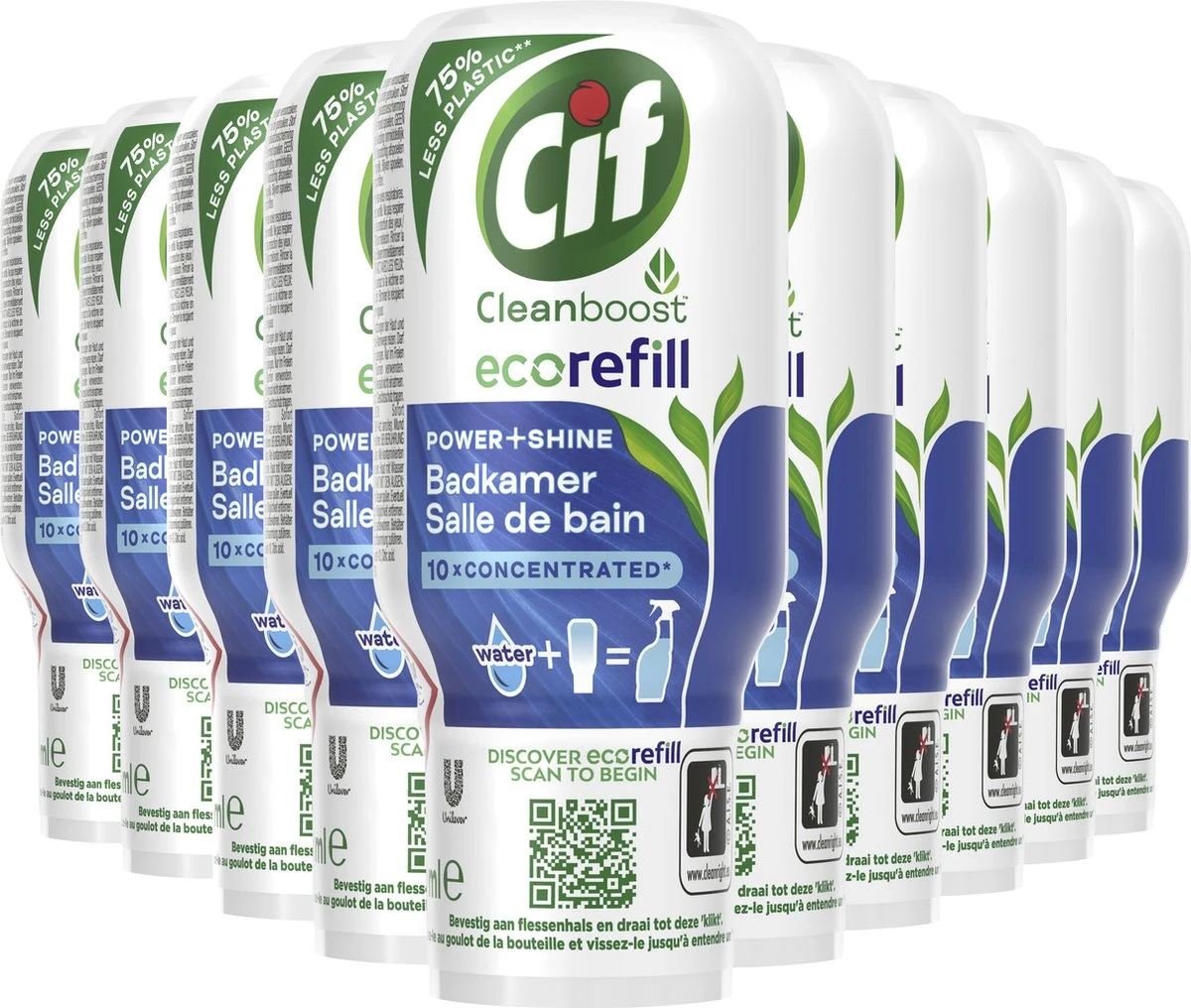 Cif Power & Shine Badkamer Ecorefill Capsule - 10 X 70 Ml - Voordeelverpakking - Afbeelding 2