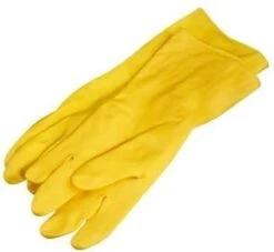 Multy Luxe Huishoudhandschoenen Maat L - Natuurlatex Met Kantoenen Vlokvoering - Anti Slip - Rubberen Handschoenen - Waterdicht - Natuurlijk Latex - Maat L