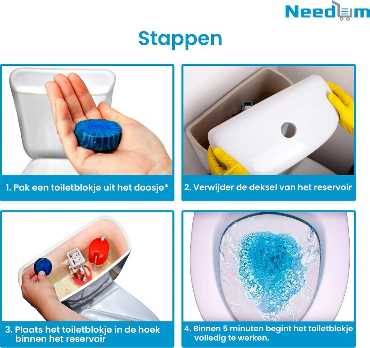 Needum ® Toiletblokjes Voor Inbouwreservoirs – WC-blokjes – Toiletblokken In Een Voordeelverpakking – 30 Stuks - Afbeelding 7