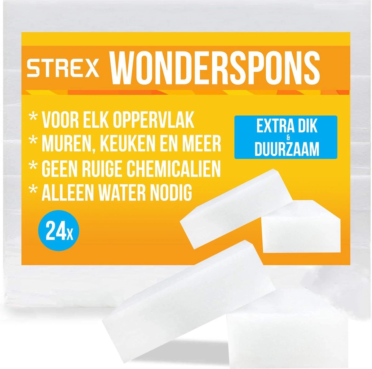 24x Wonderspons | Schoonmaakspons | Sponsjes | Magic Eraser | Wondersponzen | Alle Oppervlakken | Vlekken Verwijderen | Melamine Spons