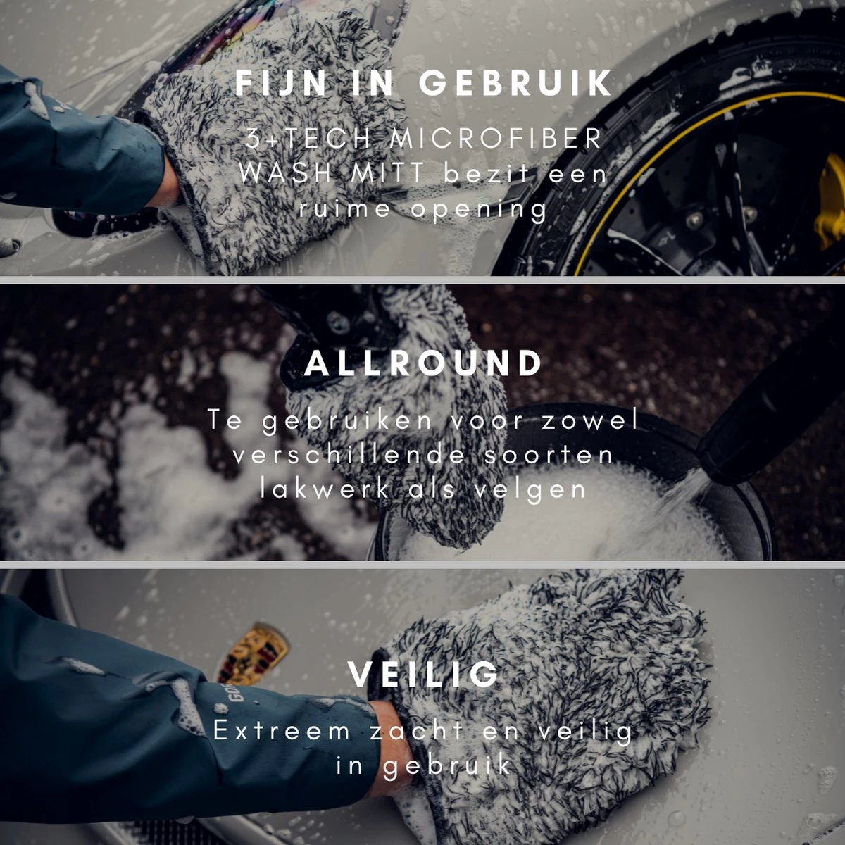 RUSH Washandschoen Zwart - Voor Auto & Motor - Auto Wassen - Motorwassen - Autowas Producten - Afbeelding 8