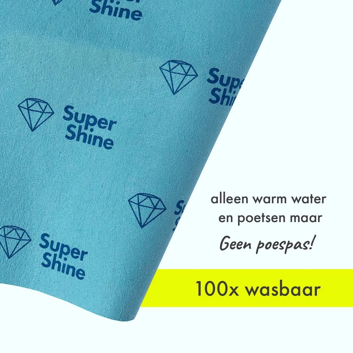 Super Shine Microvezel Schoonmaakdoek - Large - 40 X 35 Cm - Wasbaar - Supersterk - Hygiënisch - Afbeelding 3