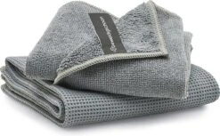 Geweldigschoon Grijze Microvezel Raamdoekenset Bestaande Uit 1 Schoonmaakdoek + 1 Droogdoek (raamdoeken, Raamset)