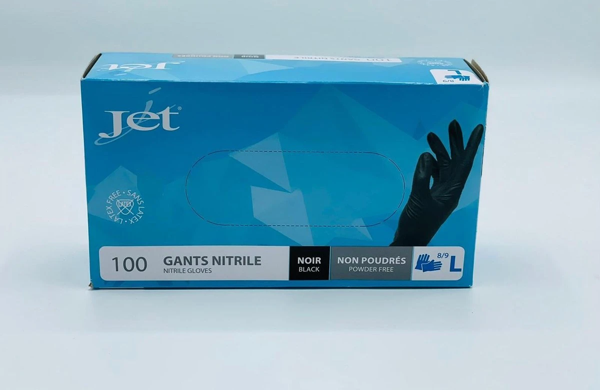 Merkloos Medische Wegwerp Handschoenen - 100 STUKS - Categorie 3 - Soft-Nitril - Poedervrij - Latex Vrij - ZWART - MAAT L - Afbeelding 3