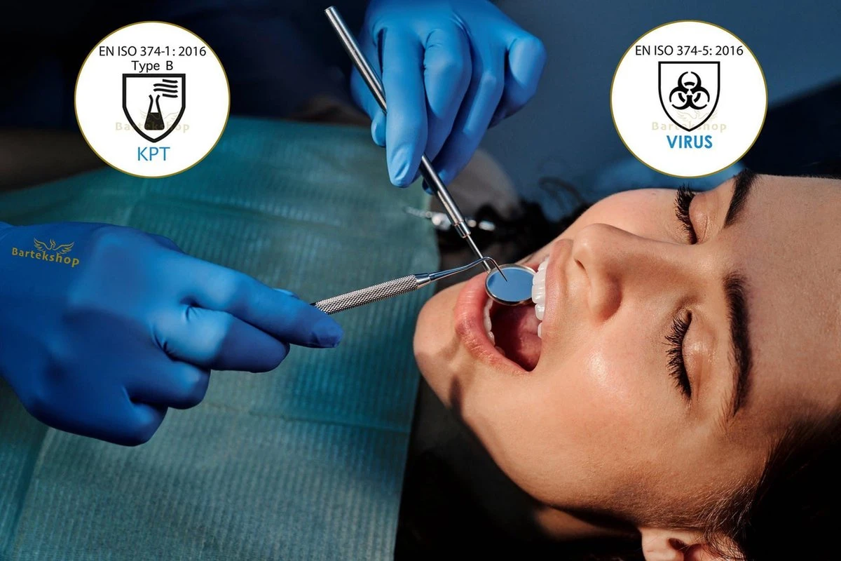 Nitrile Handschoenen Wegwerp-Nitrile-Gloves Powder Free Disposablos Latex Vrij -100 Stuks - Maat L - AQL 1.0! - Afbeelding 3