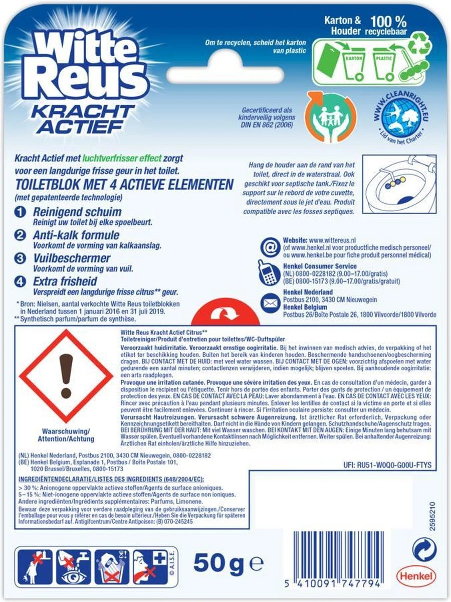 Witte Reus Kracht Actief Toiletblok - Citrus - WC Blokjes Voordeelverpakking - 10 Stuks - Afbeelding 14