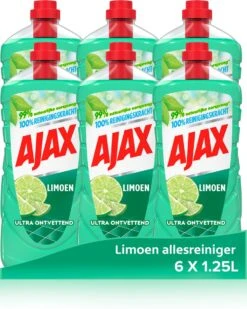 Ajax® Ajax Allesreiniger Limoen 6 X 1.25L - Voordeelverpakking